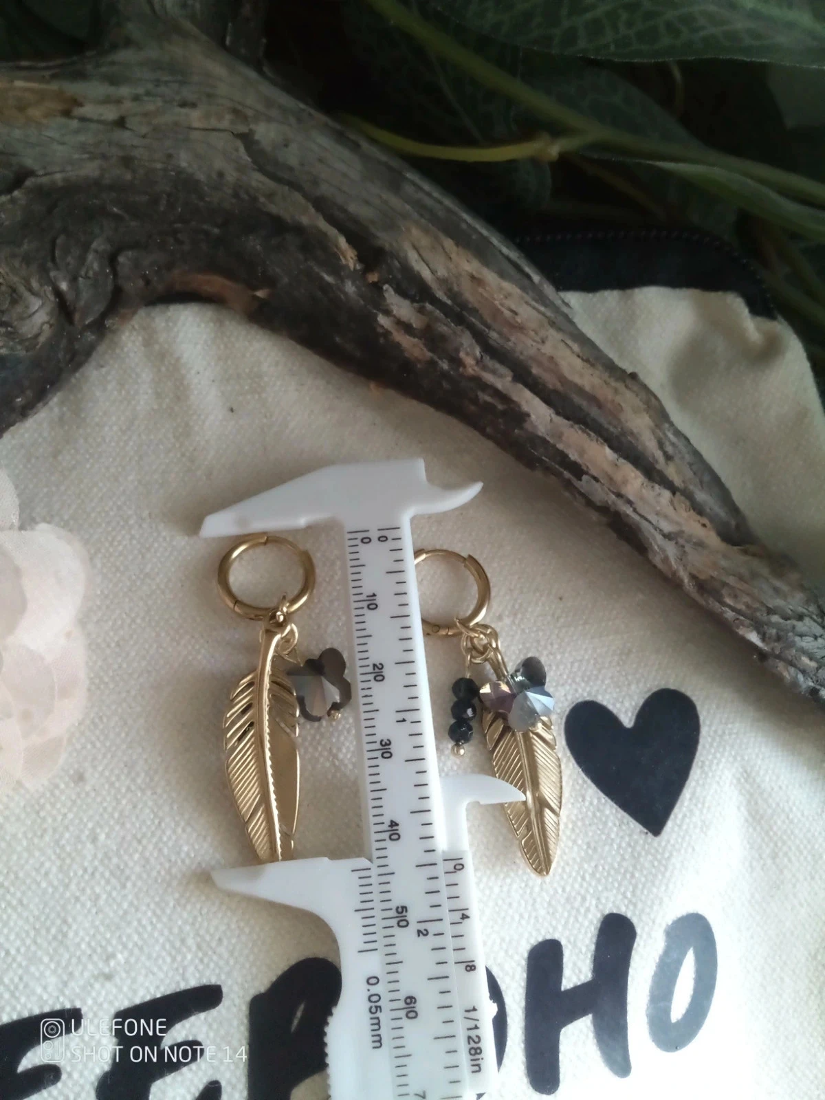 Brincos de argola boêmios com penas – photo 2